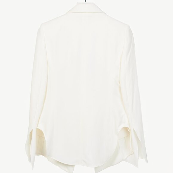 Chloe "Milk" Iconic Crepe Bell-Sleeve Open-Front Blazer - Picture 3 of 11